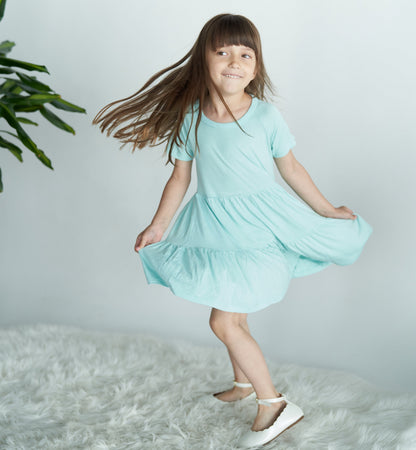 bamboo tiered jersey dress cotton candy