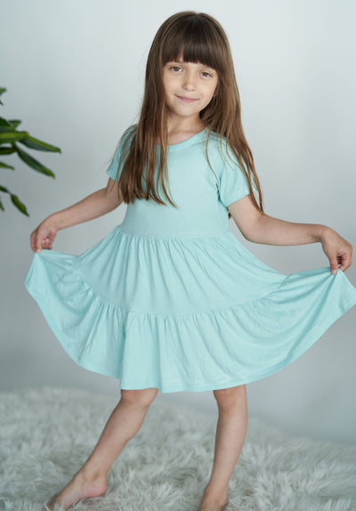 bamboo tiered jersey dress cotton candy