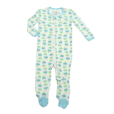 Bamboo Footies with Easy Dressing Zipper (Popsicle Print)