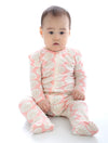 Bamboo Footies with Easy Dressing Zipper (Shell Print)