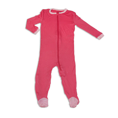 Bamboo Zip up Footed Sleeper (Coral Crush)