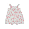 Bamboo Ruffle Romper (Flamingo Love Print)