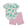 Bamboo Onesie & Short Set (Tropical Palm Print)