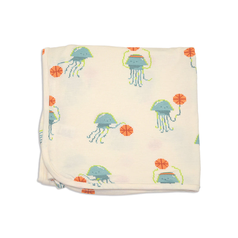 bamboo swaddle blanket pixel jelly print