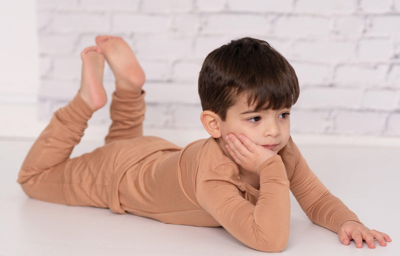 bamboo long sleeve pajama set russet color