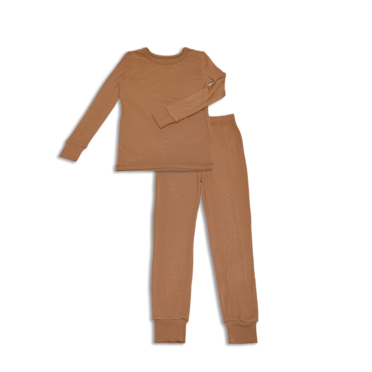 bamboo long sleeve pajama set russet color