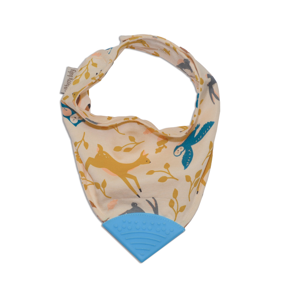 bamboo chewable bib woodland frolic print