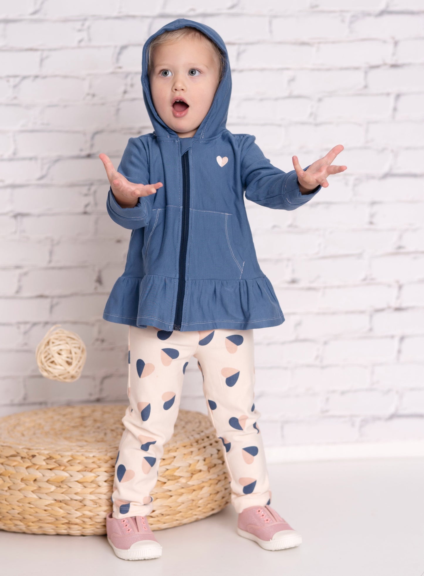 bamboo fleece leggings heart flutter print baby kids1