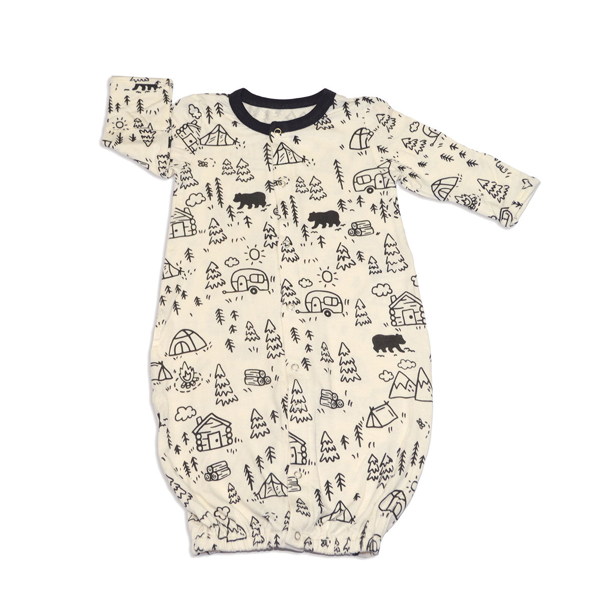 bamboo converter gown doodle camp print