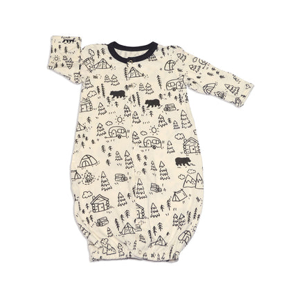 bamboo converter gown doodle camp print