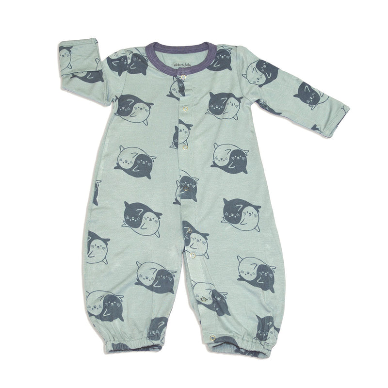 bamboo converter gown yin yang seals print