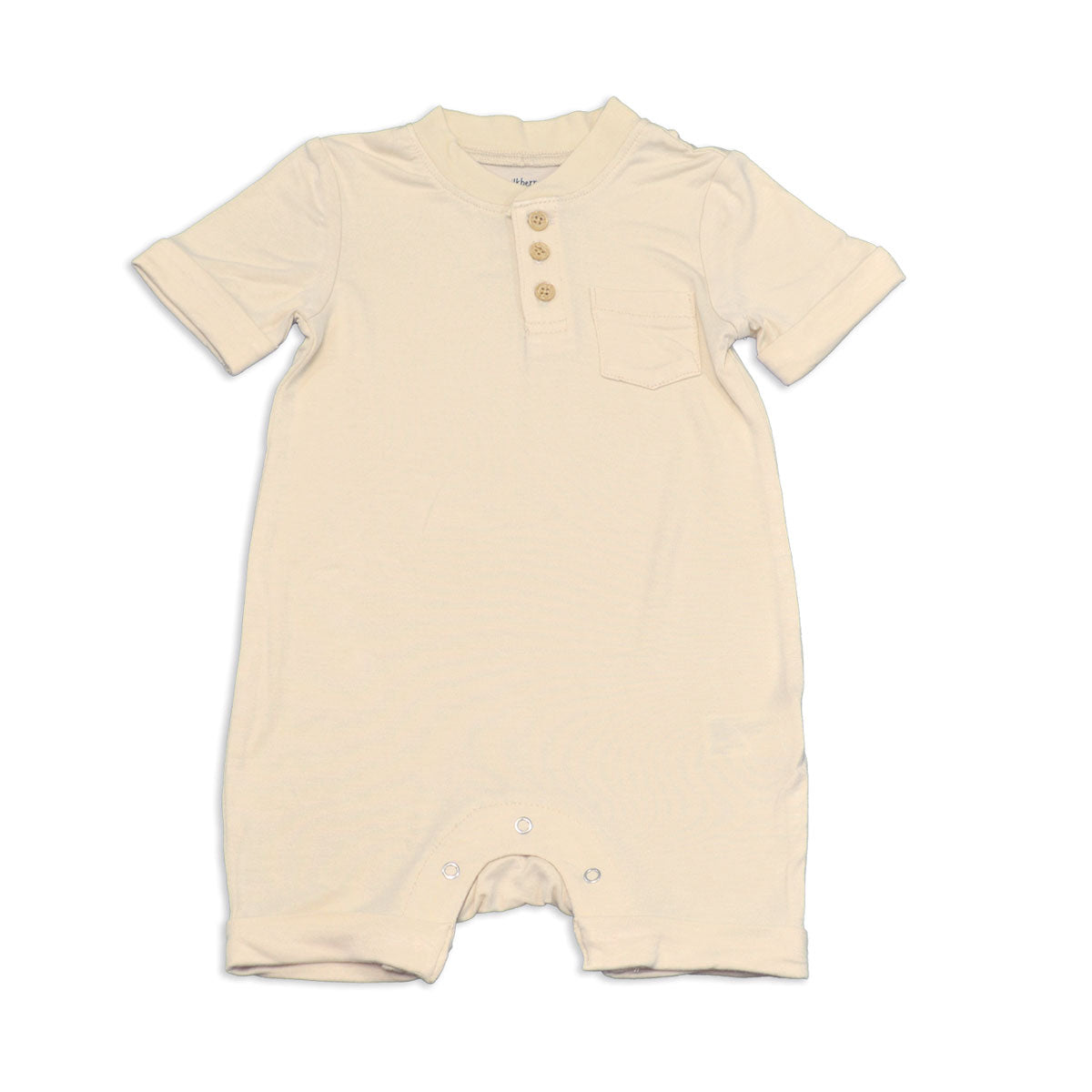bamboo short sleeve romper soft sand