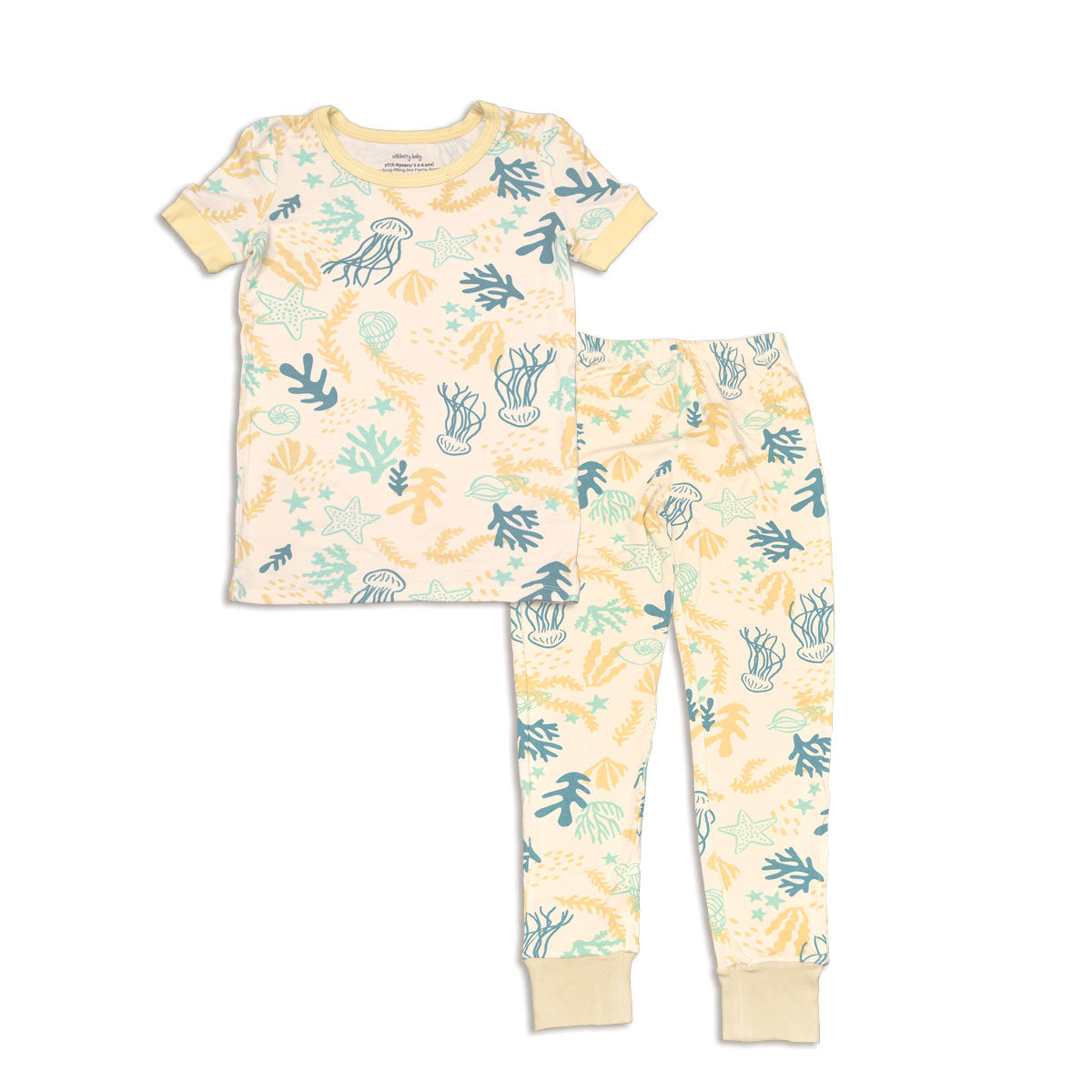 bamboo short sleeve pajama set reef print
