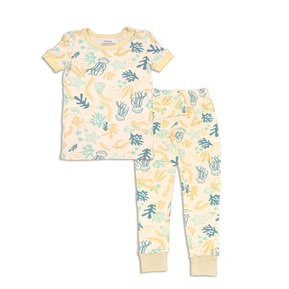 bamboo short sleeve pajama set reef print