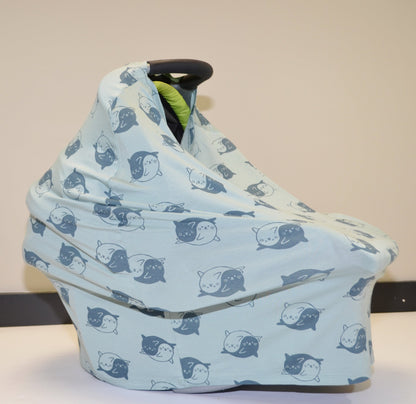 bamboo baby cover & nursing poncho seal print