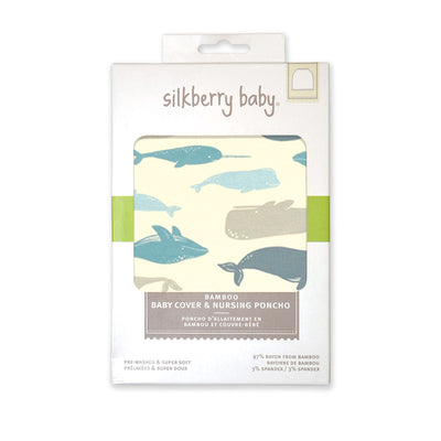 bamboo baby cover & nursing poncho whale print