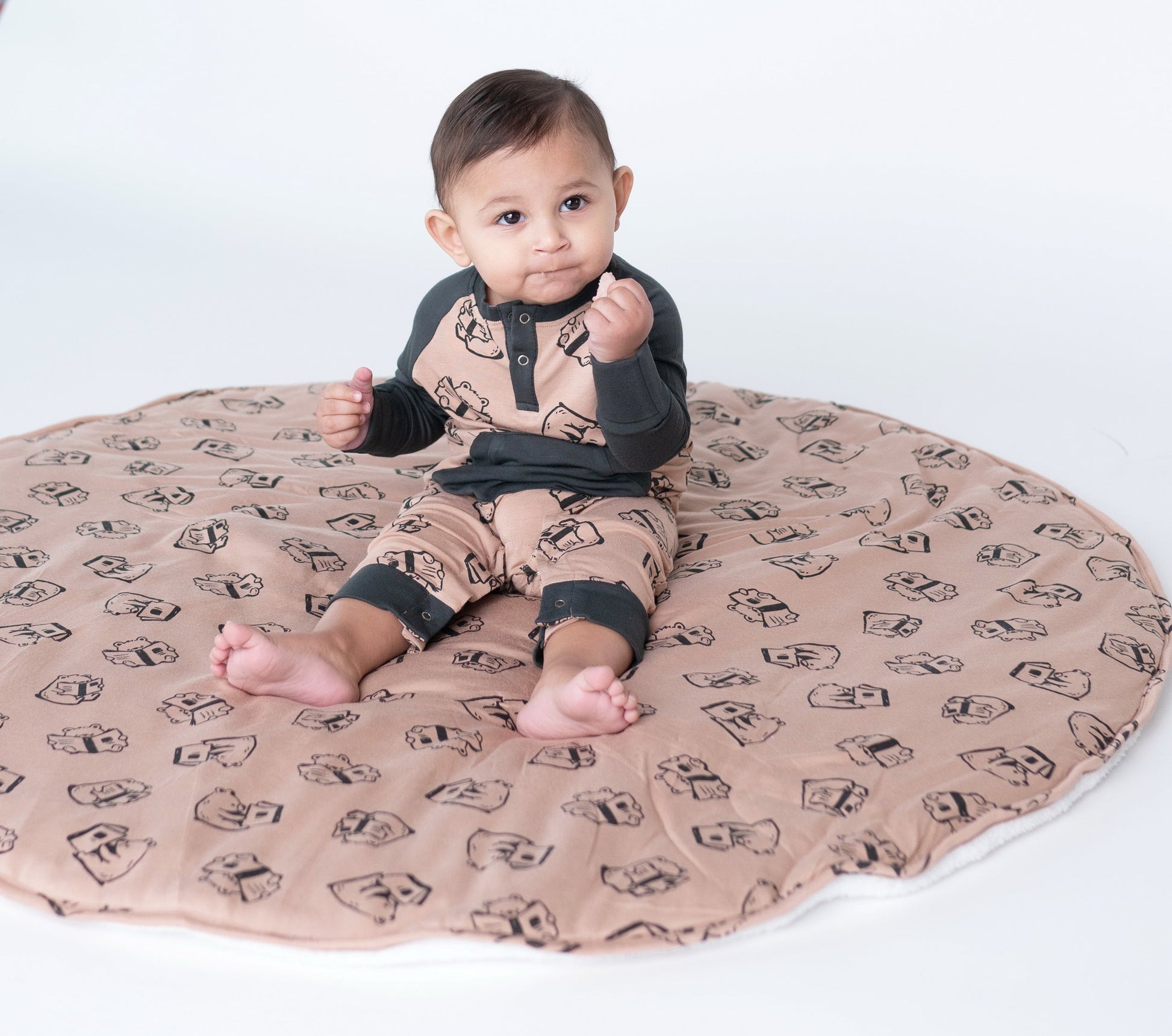 baby romper story book bear print