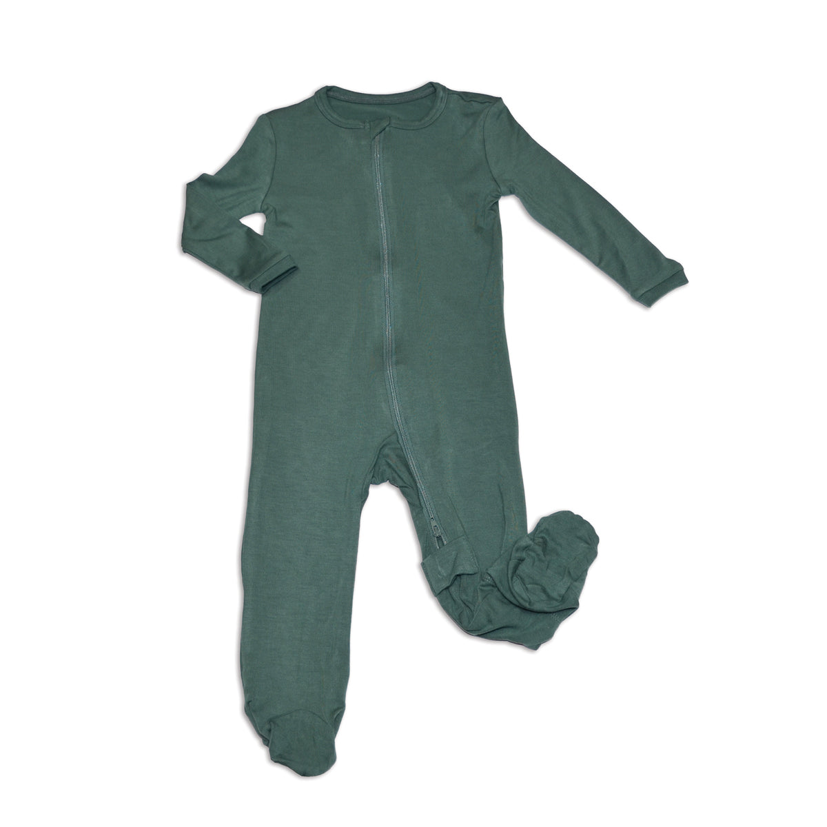 bamboo zip up footies pine