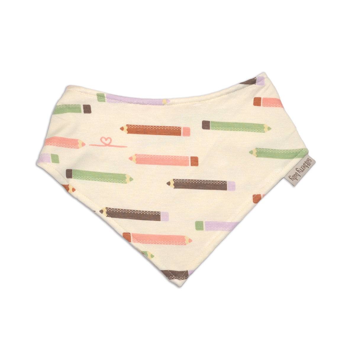 bamboo bandana bib pretty pencils print