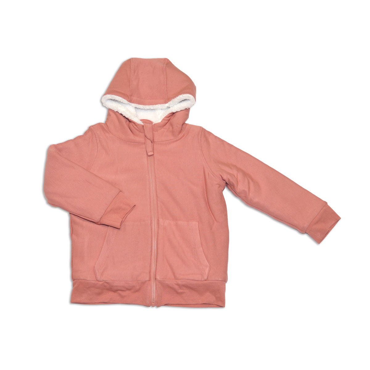 bamboo fleece zip hoodie with sherpa lining (ash rose)