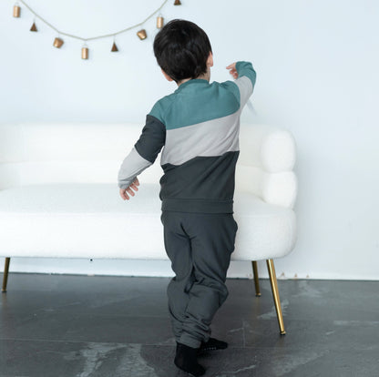 bamboo fleece colorblock sweatshirt