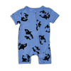 bamboo short sleeve zippy romper orca print