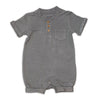 bamboo short sleeve romper with buttons pigeon