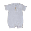 bamboo short sleeve romper with buttons shadow
