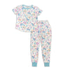 women bamboo pajama set hummingbird garden print