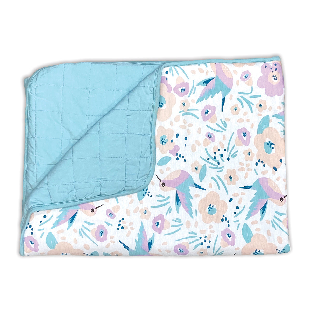 toddler blanket hummingbird garden print