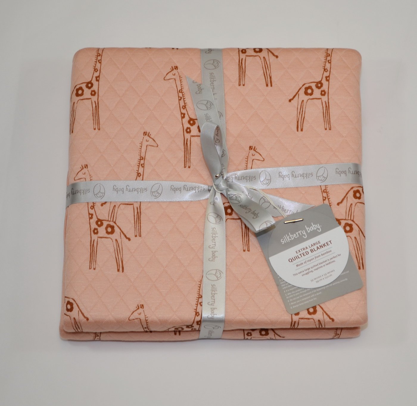Large Bamboo Quilted Blanket (Daisy Giraffe Print)