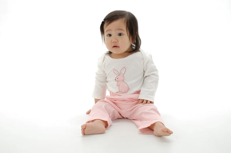 Organic Cotton Pullover Pant (Blush dot)