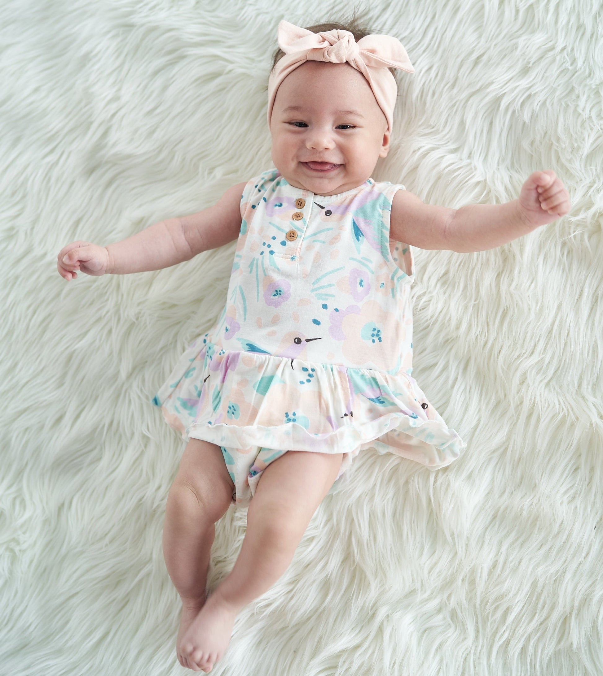 bamboo headand plantastic print blossom