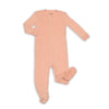 bamboo zip up footed sleeper dusty rose color