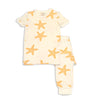 bamboo short sleeve pajama set starfish print